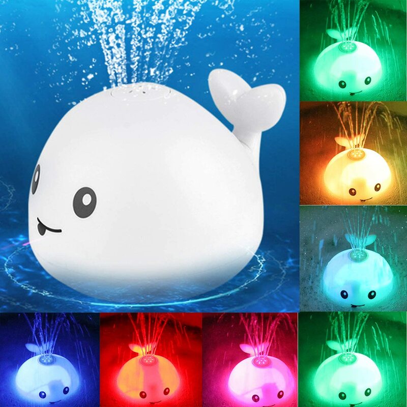Creativity Baby Children Whale Electric Induction Sprinkler Music Colorful Lights Baby Bath Toys Water Toys Spout Whale Toy