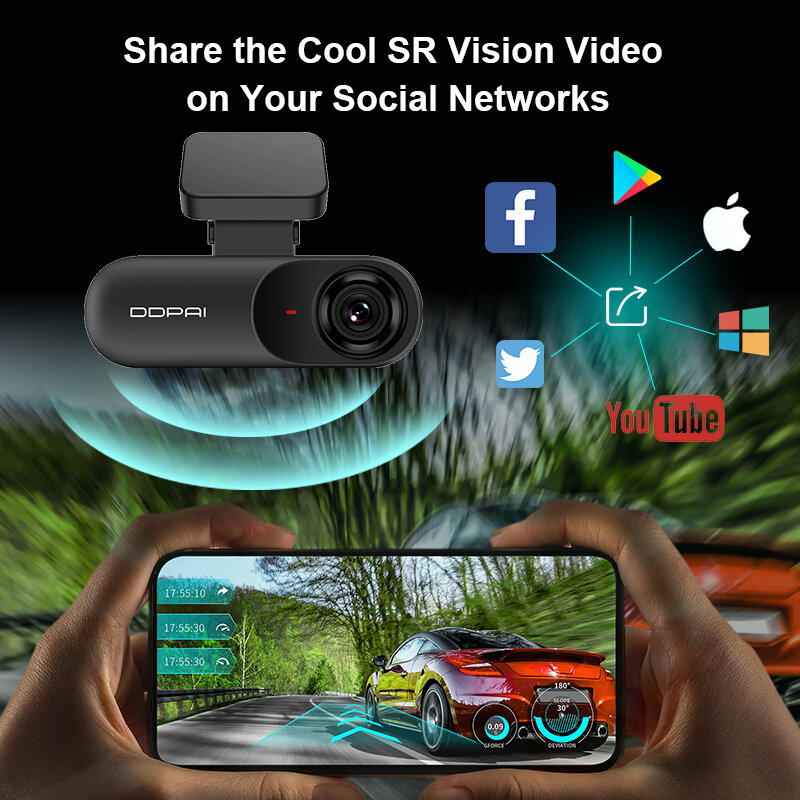 DDPAI Dash Cam Mola N3 1600P HD GPS Vehicle Drive Auto Video DVR Android Wifi Smart 2K Car Camera Recorder 24H Parking