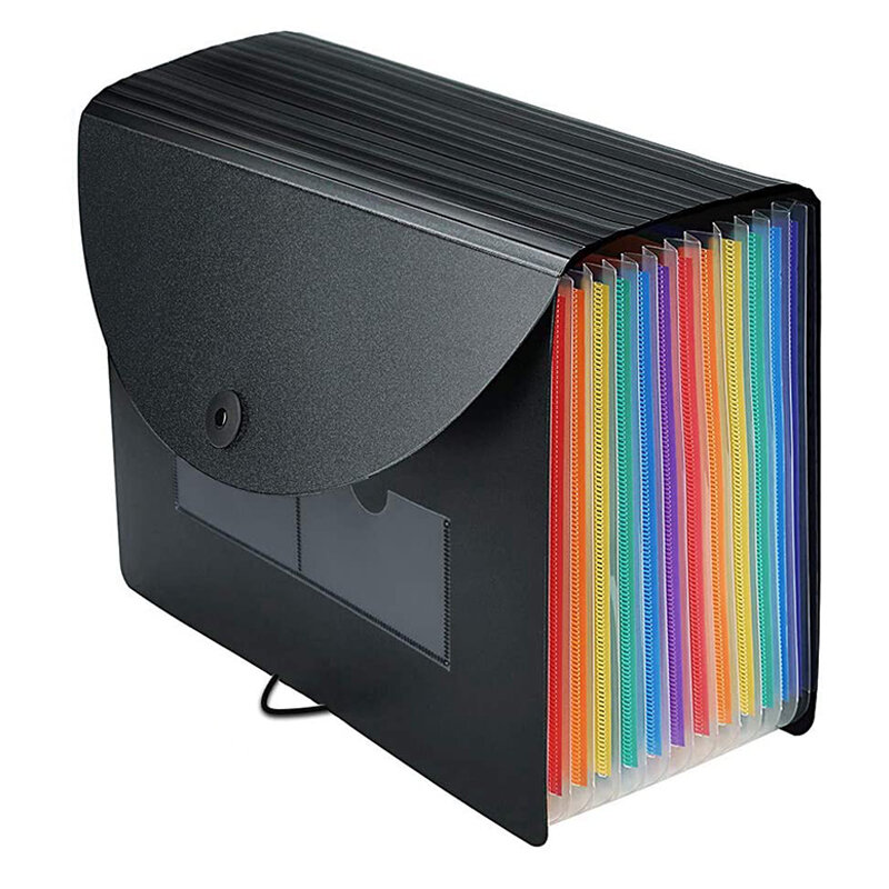12ポケットファイル拡張ファイルオーガナイザーファイリングボックスa4色タブ付きオフィスアクセサリー学用品