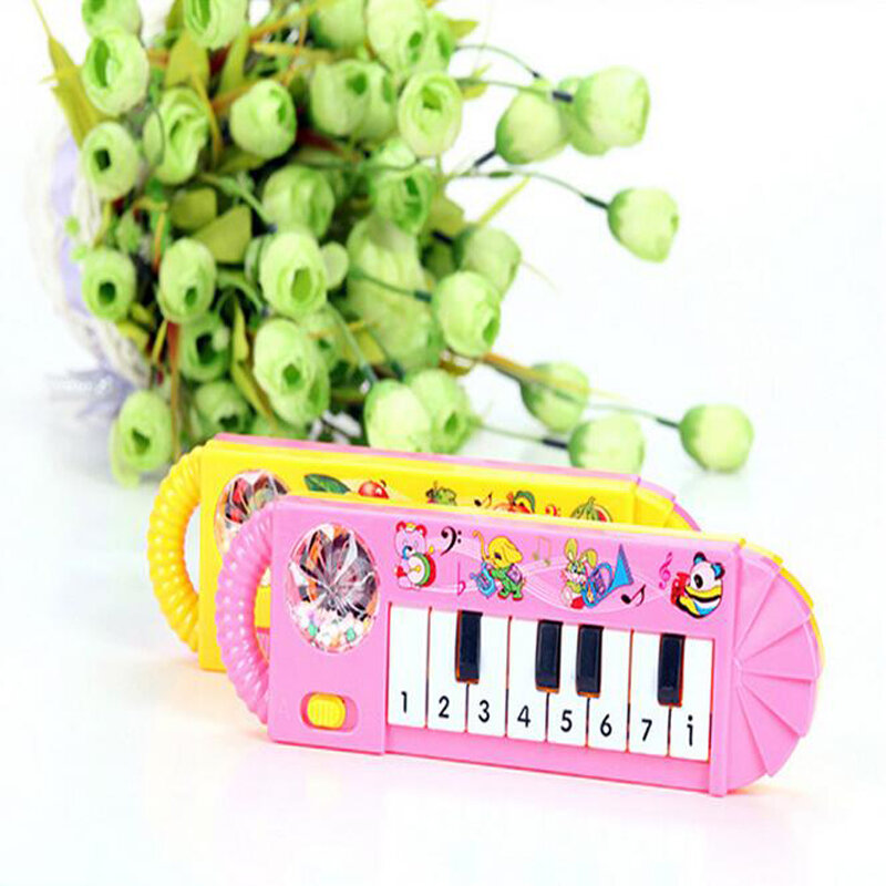 Piano électrique en plastique pour enfants, 1 pièce, Instruments de musique, hochets, clochette à main, jouets d'apprentissage préscolaire pour nouveau-né, cadeaux