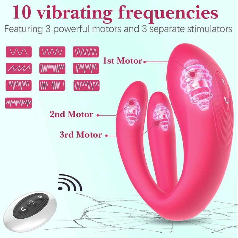 Stimolatore della Vagina tripla del vibratore della nuova coppia con il giocattolo del sesso del clitoride vibrante ricaricabile telecomandato senza fili per divertimento di coppia