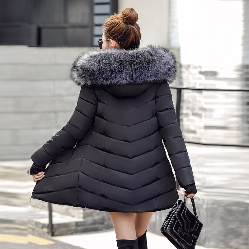 2021 Новое поступление Модная тонкая женская зимняя куртка с хлопковой подкладкой теплая плотная Женская куртка длинные пальто парка женски...
