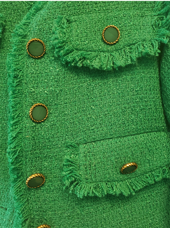 Vintage Grün Quaste Tweed Jacke Frauen Mode Einreiher V-ausschnitt Langarm Weibliche Herbst Winter Jacke Elegante Mantel