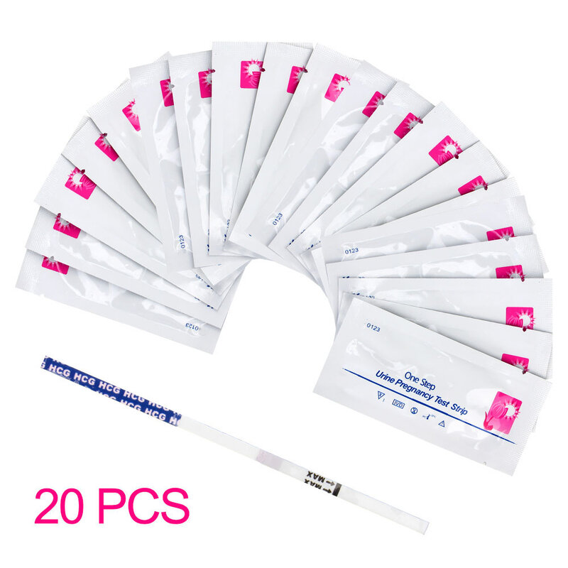 20Pcs strisce reattive per gravidanza precoce 99% kit di Test 808nm di precisione donne misurazione delle Urine in attesa di un bambino