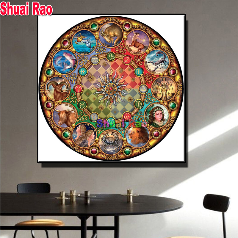 Full Square/Round Drill 5D DIY Diamond Painting "Constellation landscape" 3D Embroidery Cross Stitch 5D Zodiac signs Gift