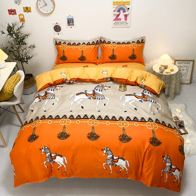 Juego de cama de edredón, estampada sábana, cubierta de edredón Individual Doble, Queen y King