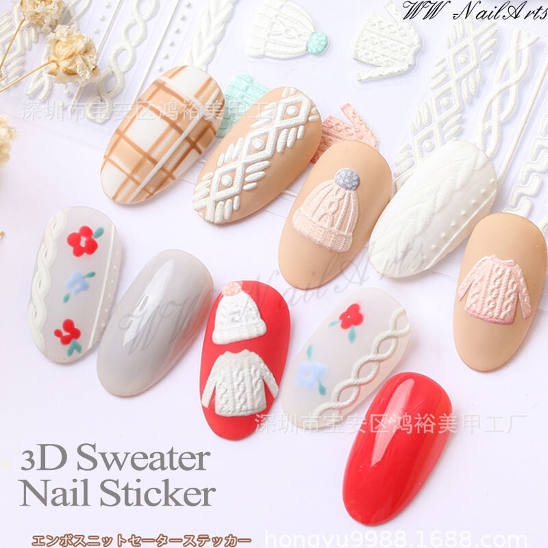 Рождественская наклейка для дизайна ногтей, роза, Бабочка, искусство ногтей, 3D искусство, трехмерная рельефная наклейка для ногтей, художес...
