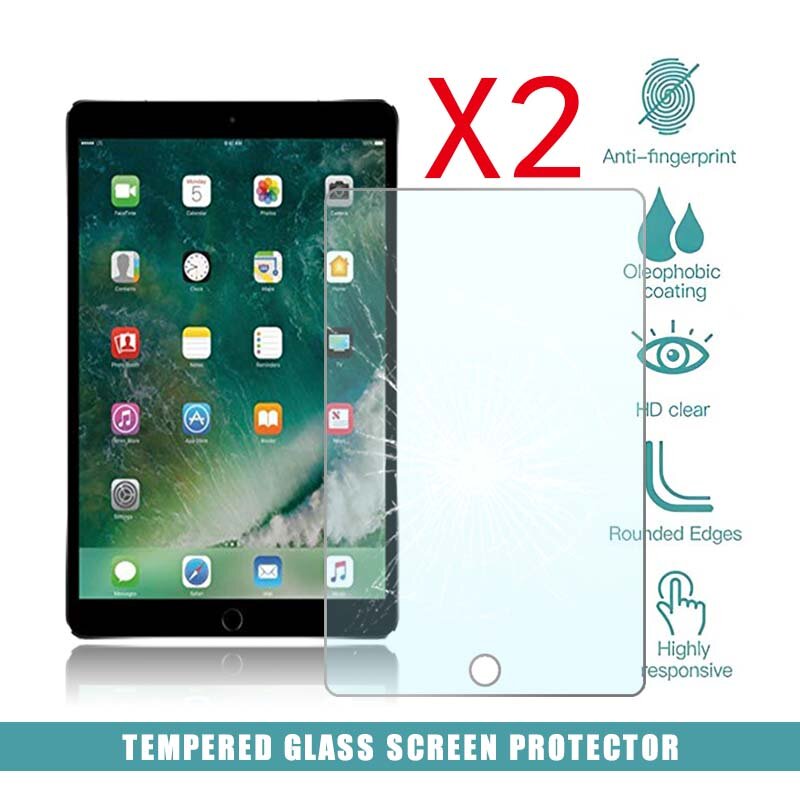 애플 아이패드 프로 10.5 인치/아이패드 에어 3 10.5 "2019 용 태블릿 강화 유리 화면 보호기 커버, 스크래치 방지 강화 필름 2 개