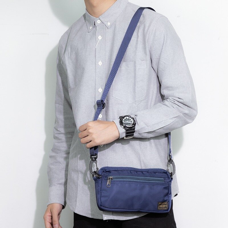 Bolso de mano de diseño para hombre, bandolera de nailon, estilo japonés, bolsillo para teléfono, 2021