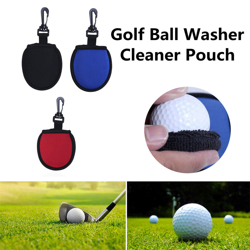 Pochette de nettoyage pour balles de Golf, avec Clip pour essuyer la saleté