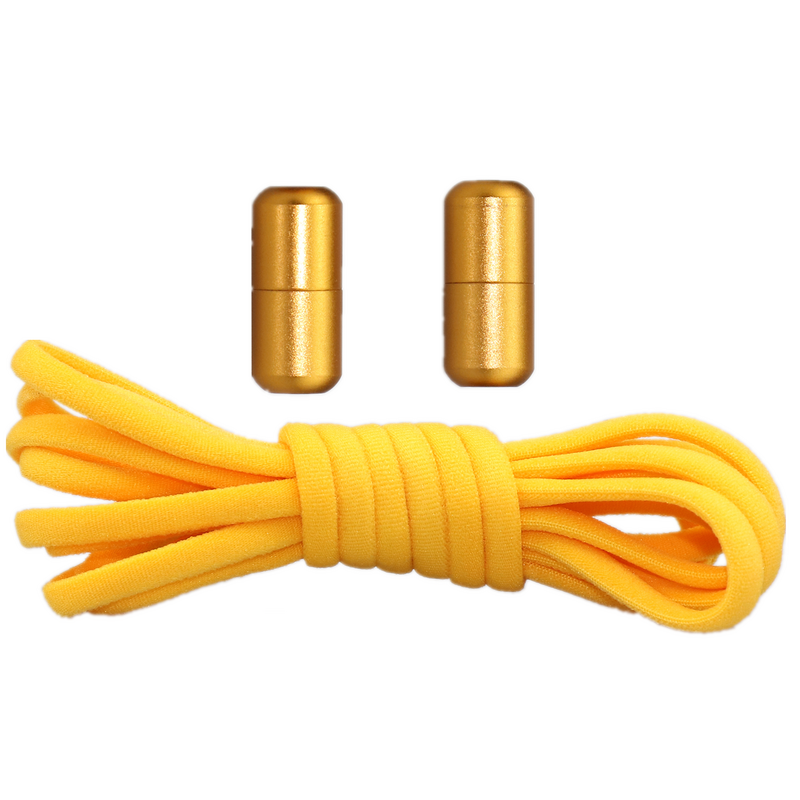 Sportowe żółte elastyczne sznurówki bez krawata odpowiednie dla wszystkich grup wiekowych sznurówki szybko leniwy metalowy zamek sznurowadła