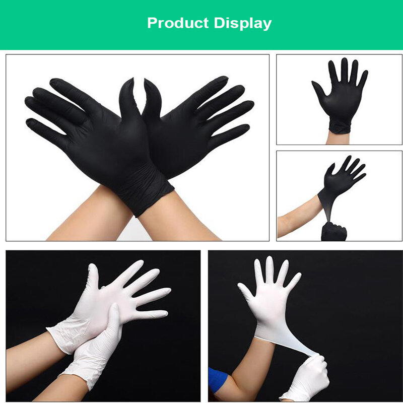 FSUP 6pcs/lot Nitrile Gloves Disposable Work Safety Gloves Food Grade Waterproof Allergy Free Powder For Kitchen Beauty Hair Dye