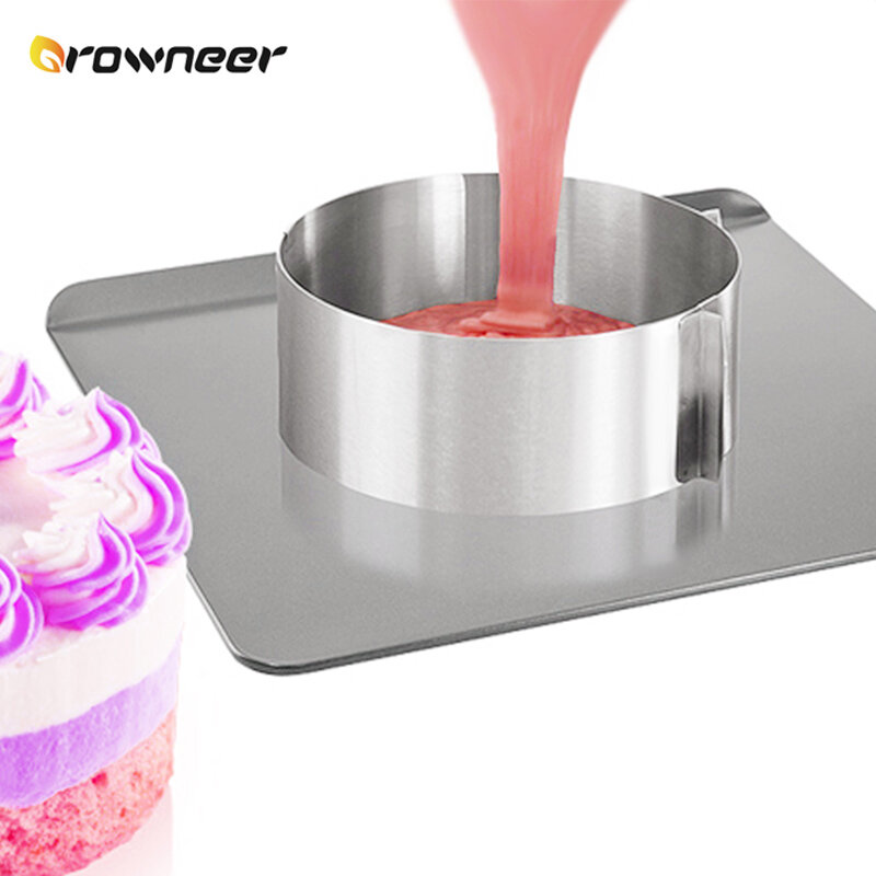 Fôrma ajustável para utensílios de cozinha, anel circular de aço inoxidável para decoração de massas, bolos, prata, utensílios para cozinha