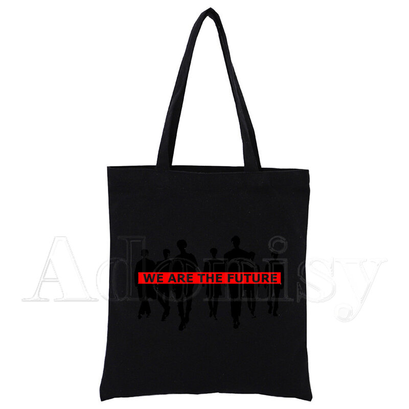 KPOP Super M Album kobiety płócienna torba na zakupy kobieta dziewczyna Tote Eco Harajuku Shopper torby na ramię, Drop Ship