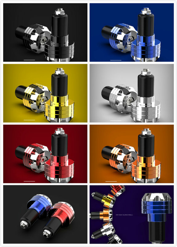 Ручки алюминиевые декоративные для мотоцикла, 16-18 мм, 6 цветов