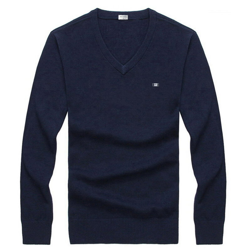 100% bawełniany sweter męski z długim rękawem swetry znosić mężczyzna V Neck męskie swetry moda marka Fit odzież dzianinowa PL8508