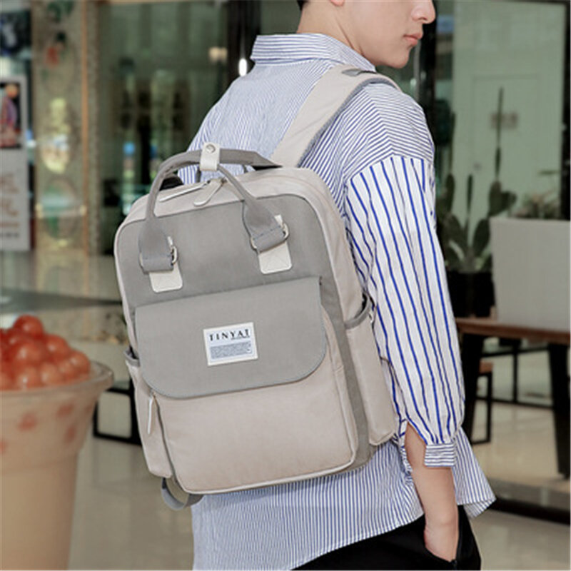 กระเป๋าเป้สะพายหลัง Unisex แฟชั่นผู้หญิงกระเป๋าเป้สะพายหลัง Multi-Layer Space อเนกประสงค์เดินทาง Schoolbags15.6 "แล...