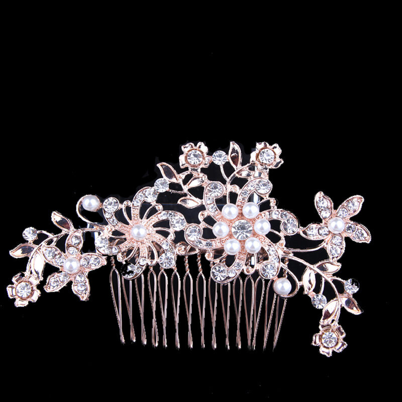 Molanes-peines de perlas de aleación de lujo para mujer, tocado para horquilla, corona nupcial para baile de graduación, accesorios para el cabello, accesorios para el cabello