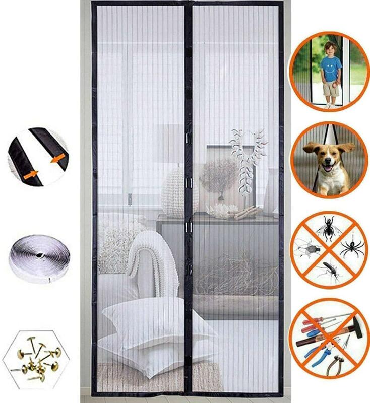 Mosquitera magnética para puerta, cortinas antimosquitos, insectos, moscas, cierre automático, 2020