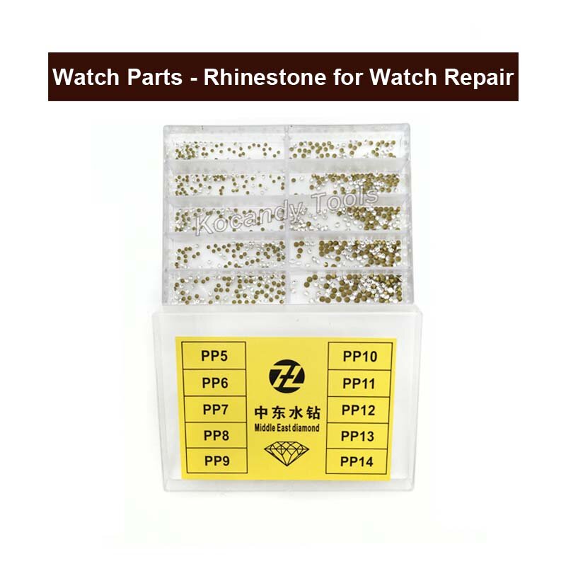 Commercio all'ingrosso 10 formati 1000 Pz/set di Alta Qualità Watch Parts-, Strass, Pietre Medio Oriente Diamante Della Vigilanza di Riparazione Parte