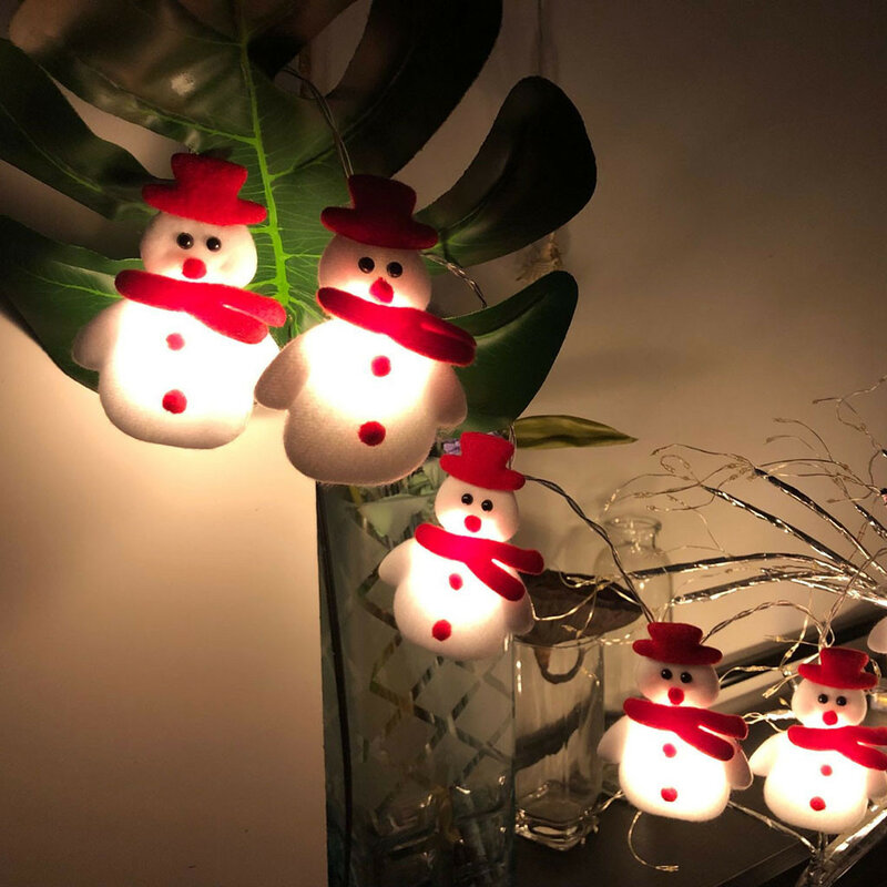 1.6m 10led boneco de neve árvore de natal led guirlanda luz da corda decoração de natal para casa 2021 enfeites de natal ano novo