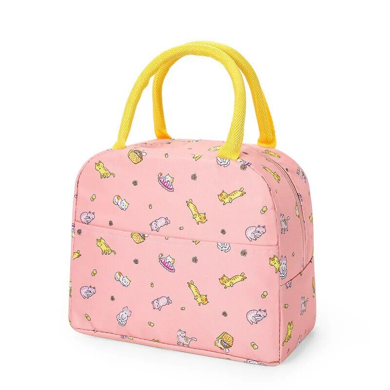 2020絶縁ランチバッグ熱ストライプトートバッグクーラーピクニック食品ランチボックスバッグ子供の女性の女の子女性男性子供ピンク