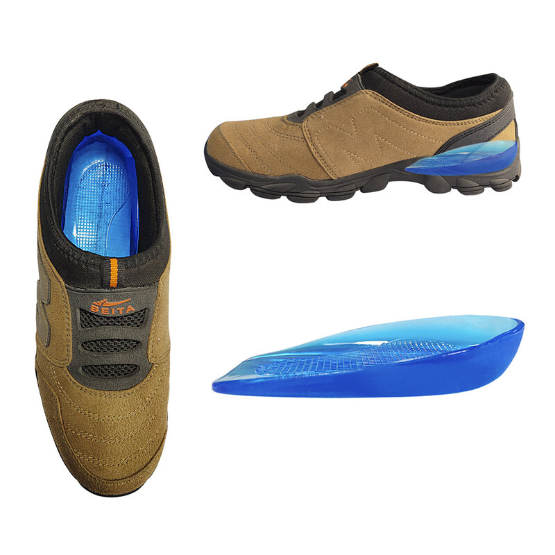 Palmilhas de silicone para calcanhar (1 par), corretor de supinação e pronação, inserção para o alinhamento dos pés