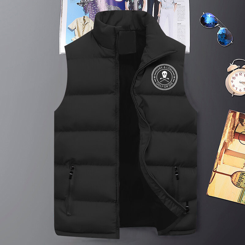 2021 겨울 자켓 남자 패션 마크 Lona 골프 프린트 민소매 자켓 남자 따뜻하고 Windproof 조끼 Streetwear Veste Homme