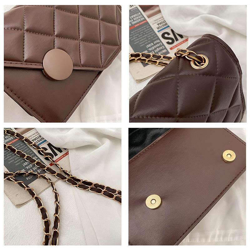 Модная маленькая квадратная сумка через плечо 2022, женские сумки для покупок на плечо, однотонные сумки-мессенджеры с клапаном, дизайнерские...