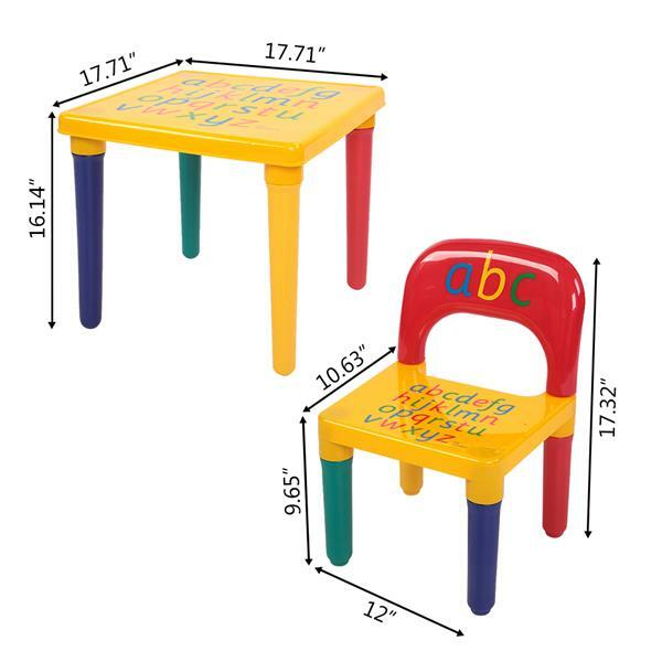 1 set DIY Plastic Children Letter Table Chair Set Child Activity Fun Table Toy