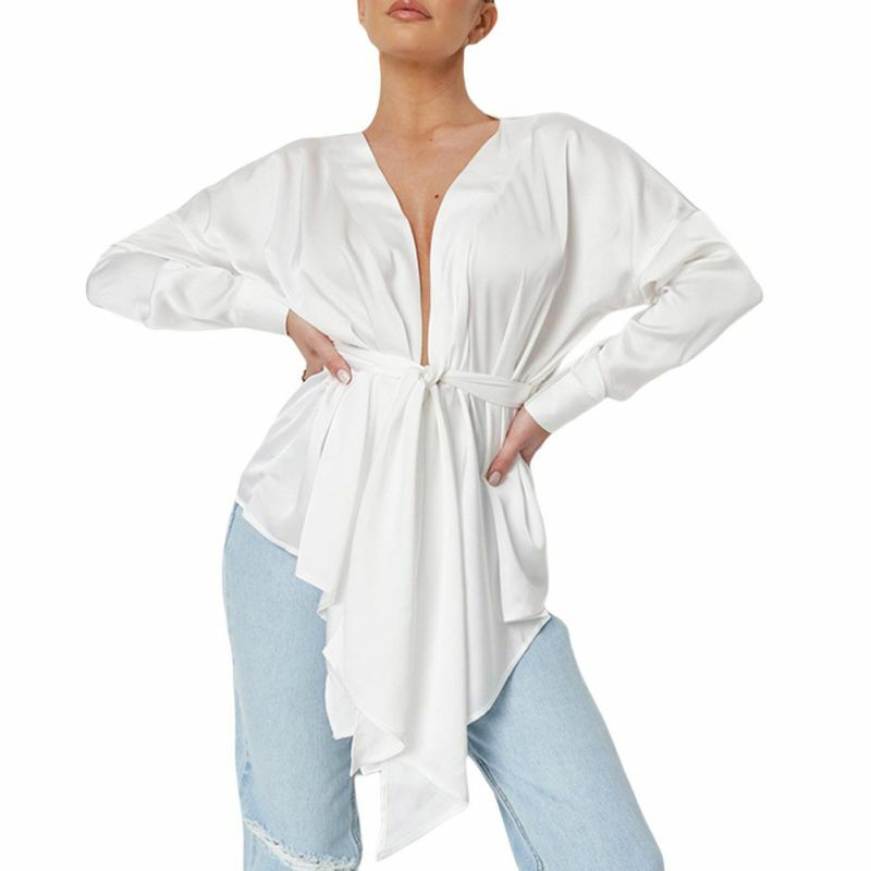 Efinny blusas femininas elegantes blusas brancas blusas de manga comprida femme verão outono superior femme plus size tops blusas elegantes