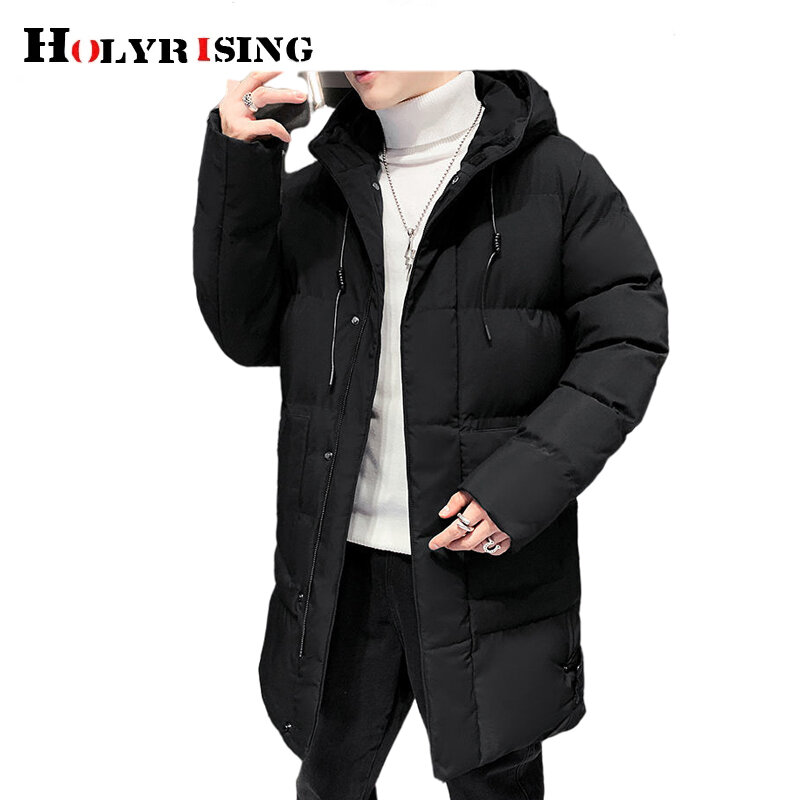 Jaqueta masculina parka coreana, casacos grossos com capuz, tamanho grande de 8xg para o inverno, roupa com zíper acolchoado de algodão, 19732
