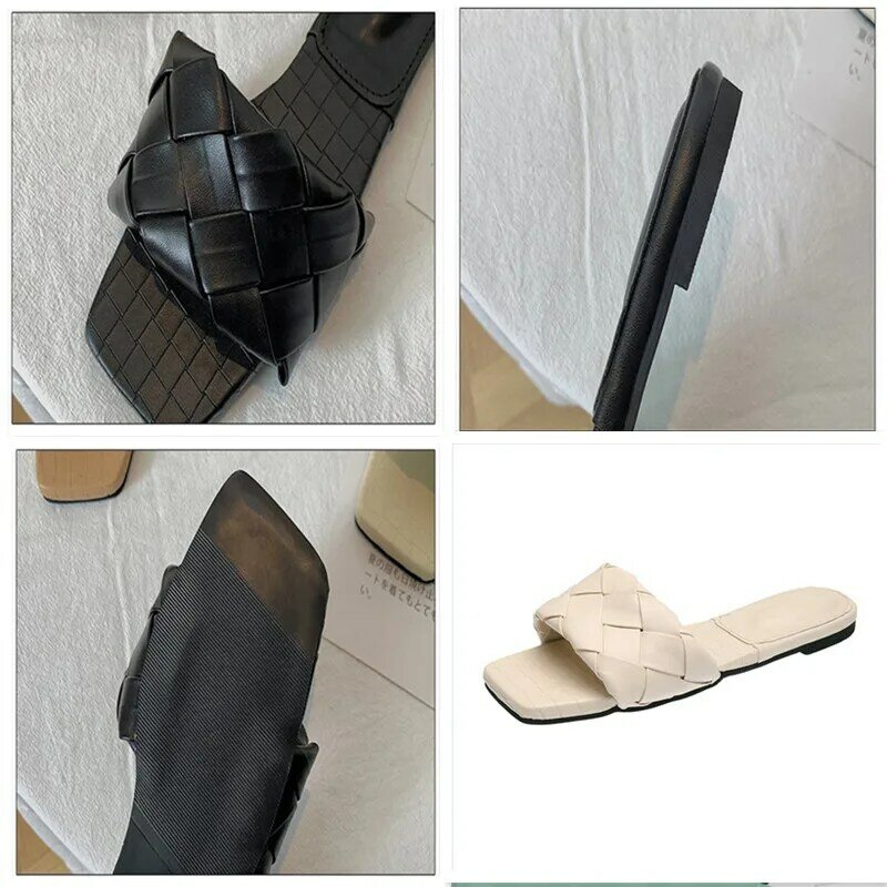 Sandalias de Punta abierta para mujer, zapatos de playa de tacón bajo, informales, a la moda, talla 35-42