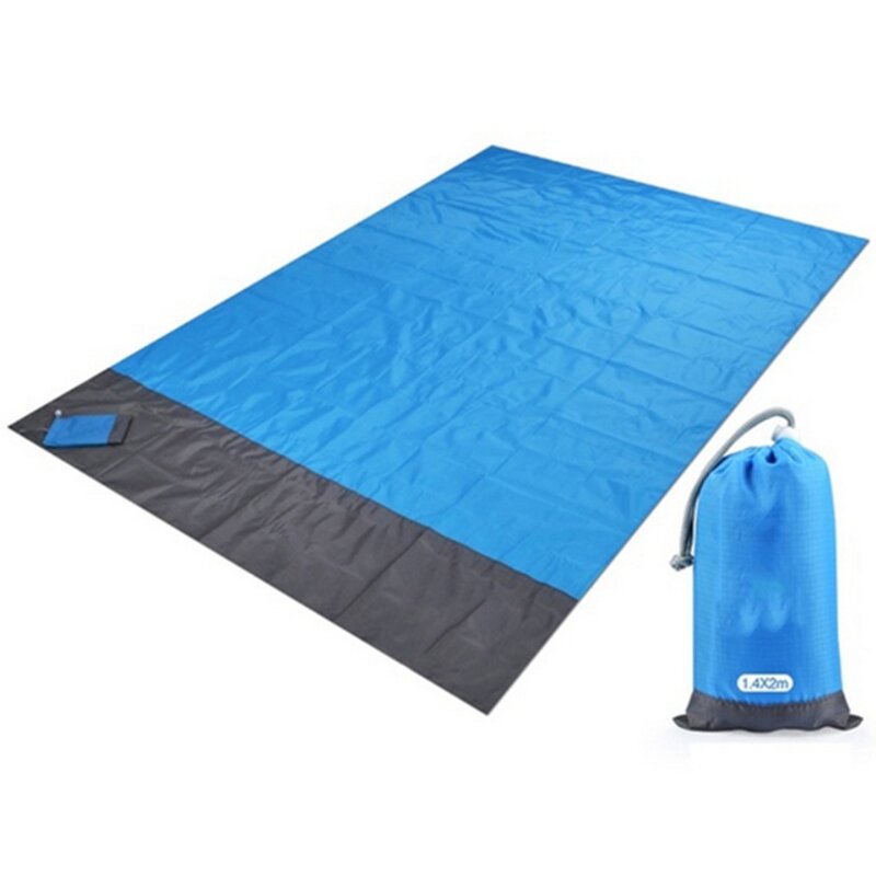 Couverture de plage à poches étanches 2x2.1 m, matelas pliant, Portable et léger, tapis de pique-nique en plein air,