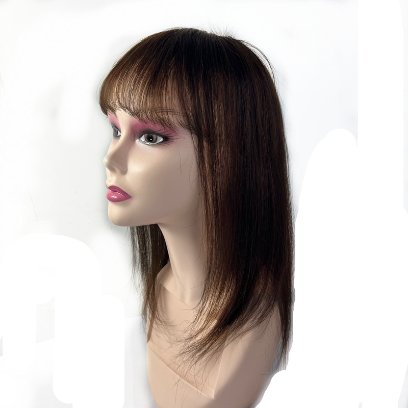 Halo Lady Beauty-extensiones de cabello humano Real para mujer, postizo Natural, corona superior, Clip, 10-18 pulgadas, 14x14cm