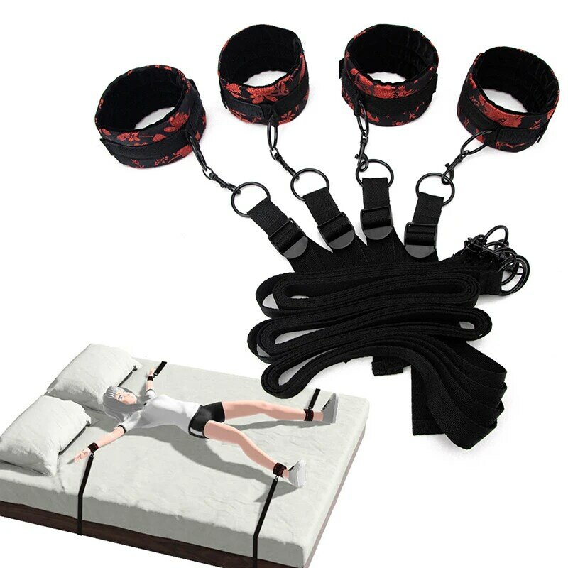 Sex Products Erotic Toys For Woman Men BDSM Bondage Set Under Bed Erotic Restraint Handcuffs & Ankle Cuffs Adults Games