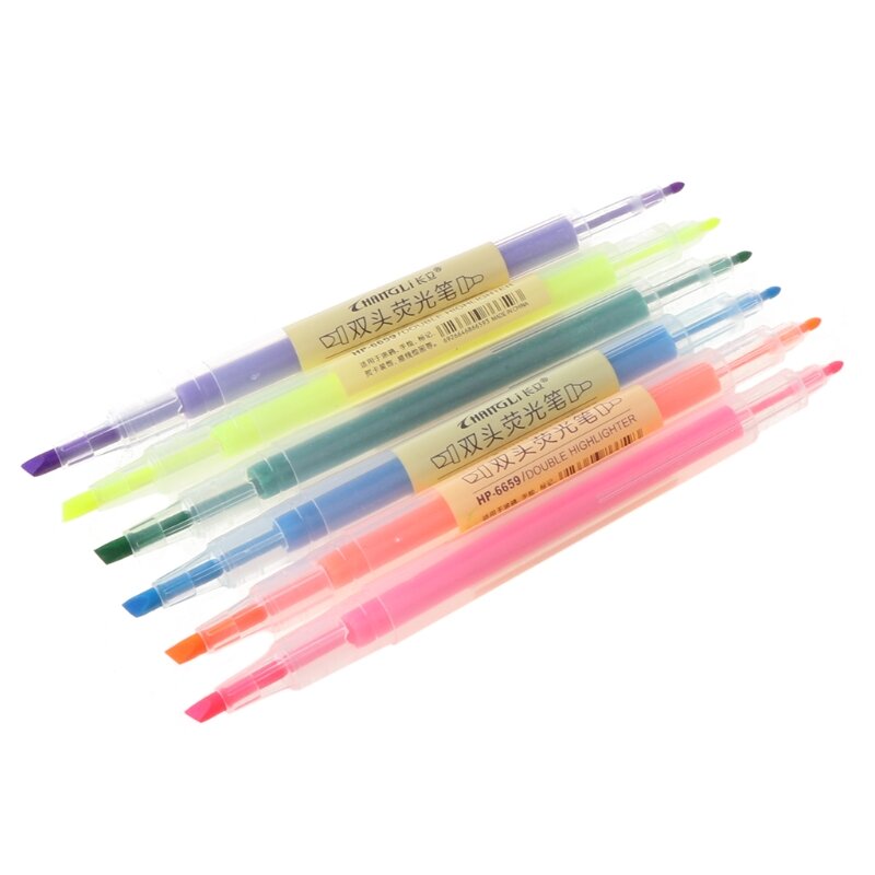 6 Pcs Watercolor Gel Pen Cute Highlighter Solid Accent Ink Maker Smooth Writing