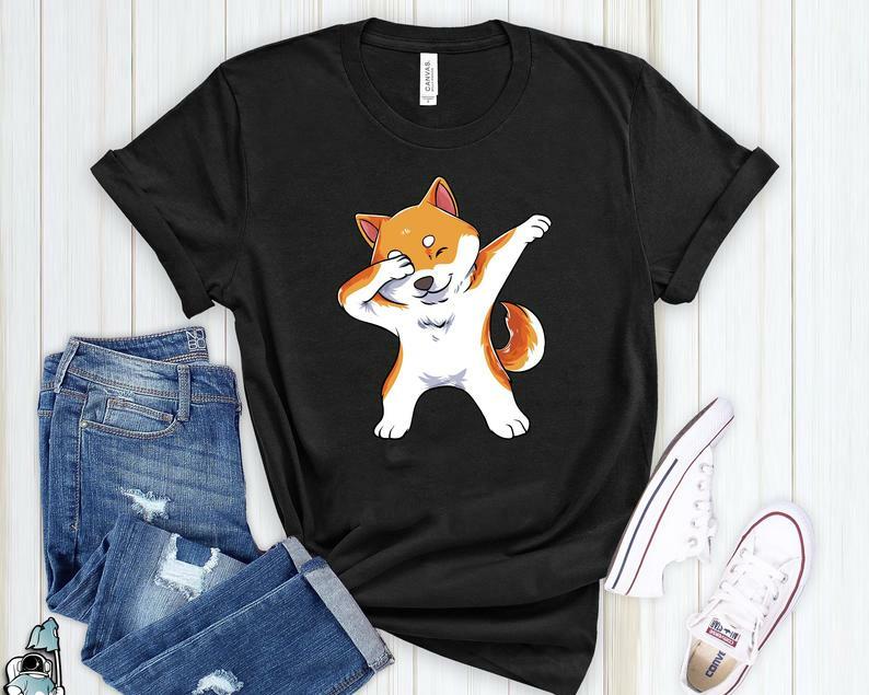 Рубашка Dabbing Шиба-ину, рубашка для владельца собаки, рубашка для любителей собак, футболка Сиба-ину, футболка для любителей собак Шиба-ину, ин...