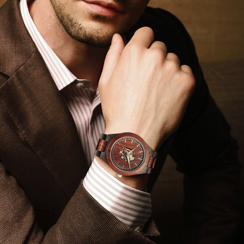Shifenmei homem relógio de luxo marca relógio de madeira negócios masculino esporte relógios relógio de pulso de quartzo masculino erkek kol saati