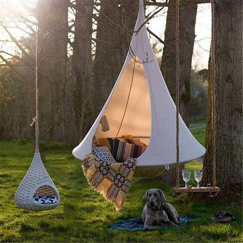 Hot! 100*110Cm Vliegende Schotel Lichtgewicht Draagbare Nylon Hangmat Voor Backpacken Camping Essentials Camp Travel Gereedschap
