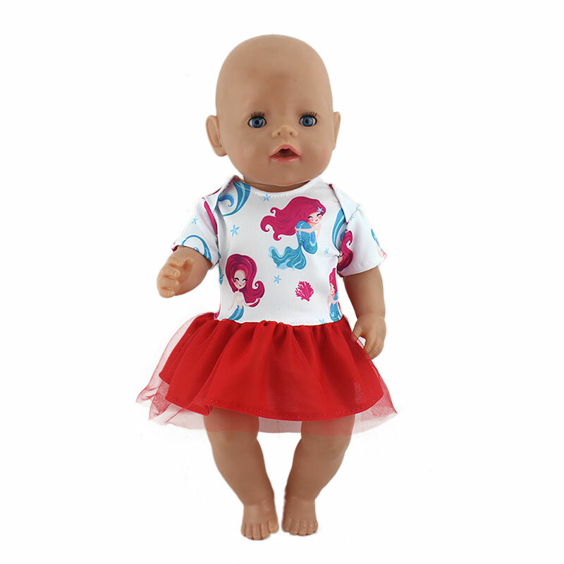 Nieuwe Sport Jurk Poppenkleertjes Fit 17 Inch 43Cm Poppenkleertjes Geboren Baby Doll Kleding Voor Baby Verjaardag Festival gift