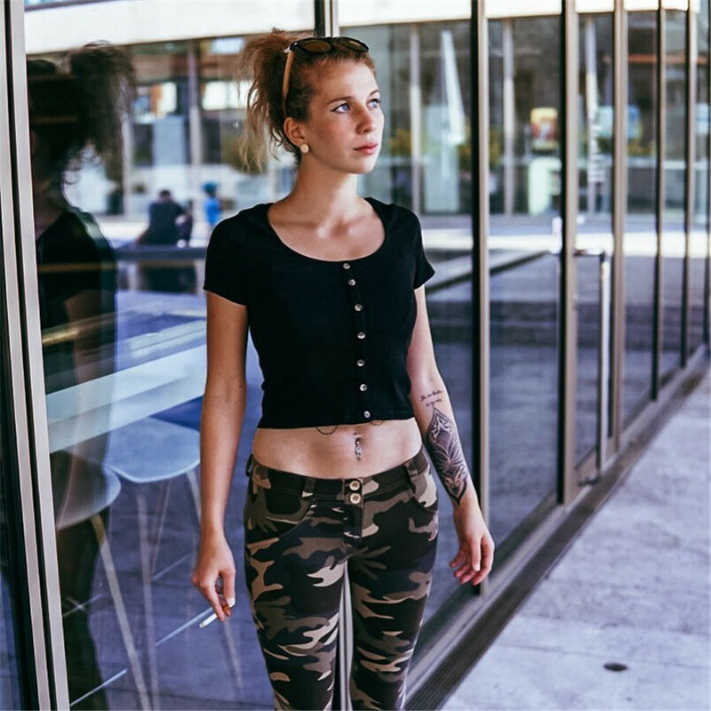 Женские камуфляжные брюки Melody в армейском стиле, камуфляжная одежда с эффектом пуш-ап, летняя одежда
