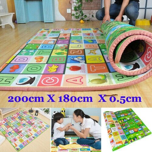Extra Large 2 Side Play Mat Baby Crawling Educational Soft Children Rugs Carpets
