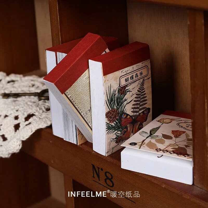 50 folhas/pacote adesivo livro retro borboleta decoração bonito diy scrapbook diário adesivo estético coreano papelaria