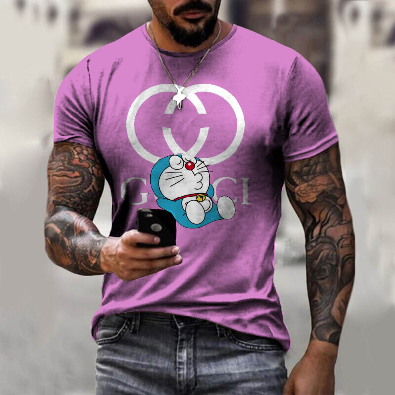 2021 여름 남자의 3D GU 바느질-긴팔 패션 스웨터 라운드 넥-긴팔 스트 라이프 캐주얼 티셔츠 남성-긴팔