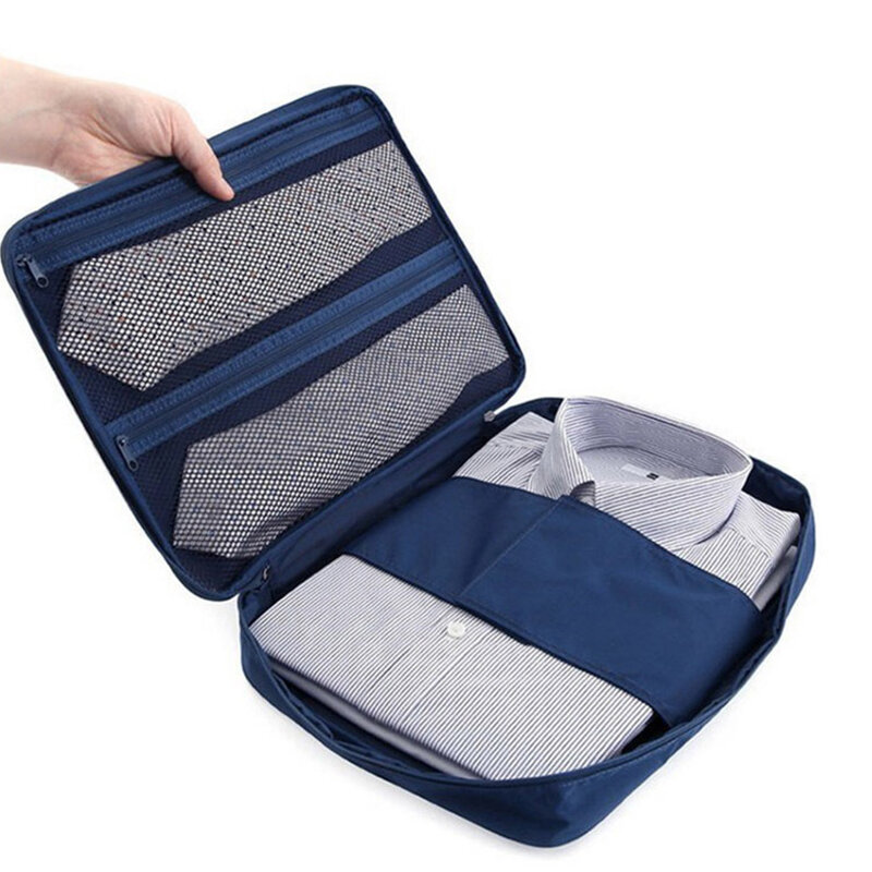 Zipper bolsa de camisas impermeável, bolsa organizadora, resistente ao dobra, para armazenamento de roupas, lavanderia, livro, suporte, bolsa de roupas portátil