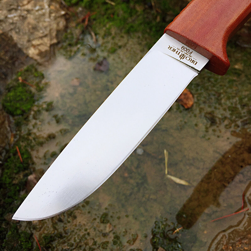 [BROTHER F009] 61HRC D2 شفرة سكين شفرة ثابتة Bushcraft السكاكين مستقيم التكتيكية الصيد التخييم عالية الجودة EDC أداة