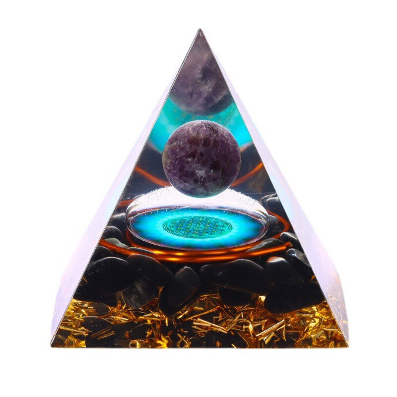 Pyramide Orgonite en cristal de guérison, pierres Chakra à Quartz, boule de Protection Emf, arbre d'énergie, méditation d'énergie Reiki, livraison directe