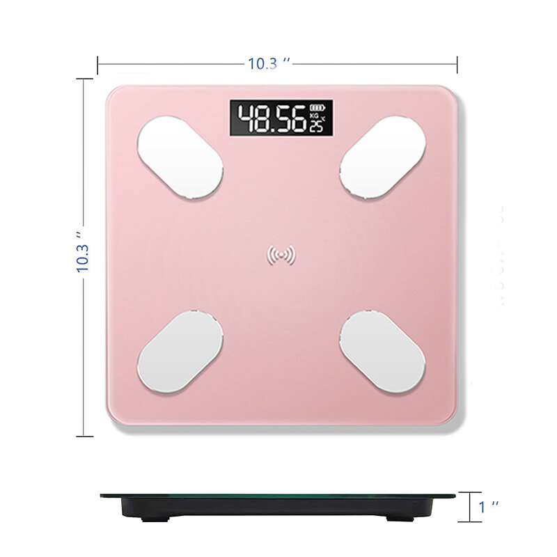 Báscula de grasa corporal con Bluetooth, balanza electrónica inteligente, LCD, Digital, para baño, Analizador de composición corporal