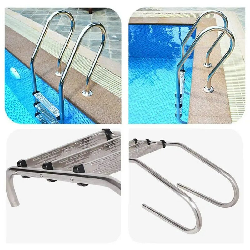 Escada da piscina passos de aço inoxidável substituição anti deslizamento escada antiderrapante pedal acessórios da piscina (sem braço